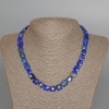 Collier en lazurite, pierre naturelle, carré plat facetté, dimensions 9,5 × 5 mm ±, longueur 45 cm ±