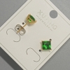 Puces d'oreilles Xuping avec cristal vert, diamètre environ 6 mm, plaqué or 18K