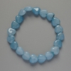 Bracelet «Cœur» Aigue-marine, pierre naturelle, diamètre 10×10×5 mm ±, longueur 18 cm ± (élastique)