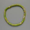 Bracelet en variscite vert salade (pressé) disque, diamètre 4,5 × 2,5 mm ±, longueur 18 cm ± (élastique)