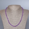 Collier en améthyste artificielle facettée en rondelles, diamètre 4 × 2,5 mm, longueur 48 cm +