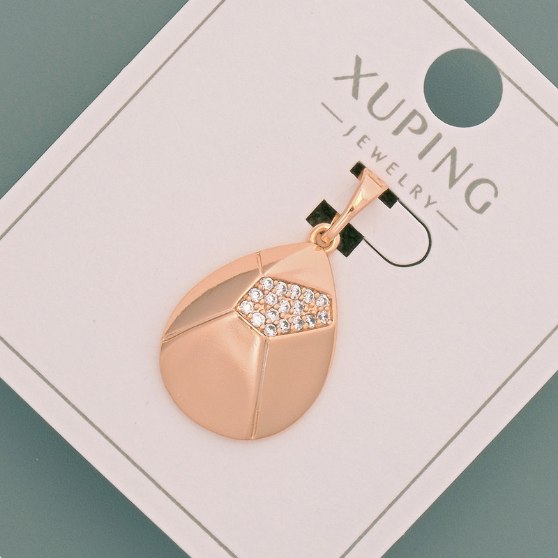 Pendentif Xuping avec strass blancs, plaqué or 18 carats