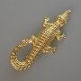 Broche-pendentif Crocodile doré clair, métal, 73 × 33 mm
