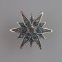 Broche Étoile à strass bleus, métal argenté 26×26 mm