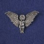 Broche-pendante Ange en métal argenté 33×51 mm+