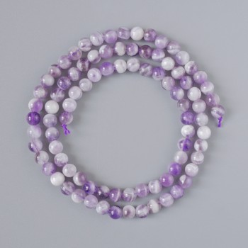 Perles d'améthyste Chevron, pierre naturelle, bille lisse, diamètre 4 mm ±, longueur 38 cm ± sur fil