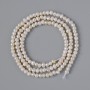 Perles d'eau douce sur fil, diamètre 3 × 2,5 mm, longueur 35 cm ±
