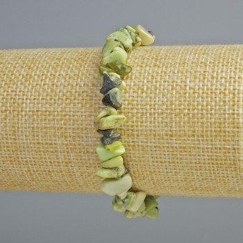 Bracelet en serpentine naturelle — perles de pierre de 8 × 4 mm, longueur 18 cm ± (élastique)