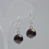 Boucles d'oreilles en grenat naturel, boules lisses, diamètre 12,5 mm ±, longueur 33 mm ±
