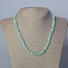 Collier en amazonite, pierre naturelle, perles-disques avec rocailles, diamètre 6×3 mm environ, longueur 45–47 cm