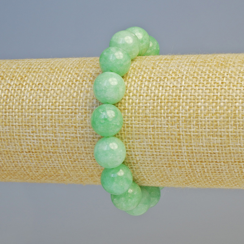 Bracelet en amazonite naturel, perles lisses de 12 mm ± (élastique), longueur 18 cm+
