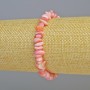 Bracelet nacre teintée rose, éclats (diamètre 7 × 2,5 mm) ± (élastique), longueur 18 cm+