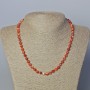 Collier en cornaline, pierre naturelle, perles facettées de 6 mm de diamètre, longueur 45-48 cm ±