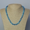 Collier en apatite naturelle, perles lisses, diamètre d'environ 8,5 mm, longueur 45–47 cm