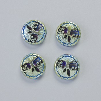 Perle d'hématite « Arbre » couleur caméléon, diamètre 12,5 × 4,5 mm +- (4 pièces)
