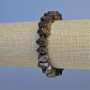 Bracelet en bronzite rondelle facettée, diamètre environ 10×7 mm, longueur environ 18 cm, élastique