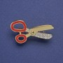 Broche Ciseaux émail rouge et strass