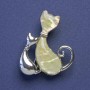 Broche-pendentif Chatons nacre couleur argenté 35x28 mm+