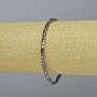 Bracelet en hématite, cubes couleur argent foncé, diamètre 3 × 3 mm, longueur 18 cm, élastique