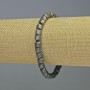 Bracelet en hématite hexagonal zigzag, couleur gris mat, diamètre 6×6 mm, longueur 18 cm, élastique