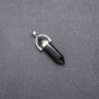 Pendentif hexagonal en agate noire 39×32×9 mm