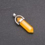 Pendentif hexagonal en pierre citrine synthétique 39×32×9 mm