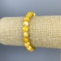 Bracelet en jadéite, perles facettées de 8 mm ±, longueur 18 cm ±, élastique