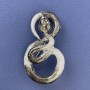Broche Serpent gris émaillé métal argenté 52×29 mm+