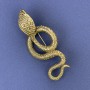 Broche-pendentif Serpent Cobra en métal doré 77×33 mm+