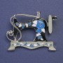Broche «Machine à coudre» argenté émaillé 30×38 mm+