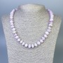 Collier en kunzite multifacette 10 × 7 mm, longueur environ 50 cm, avec fermoir