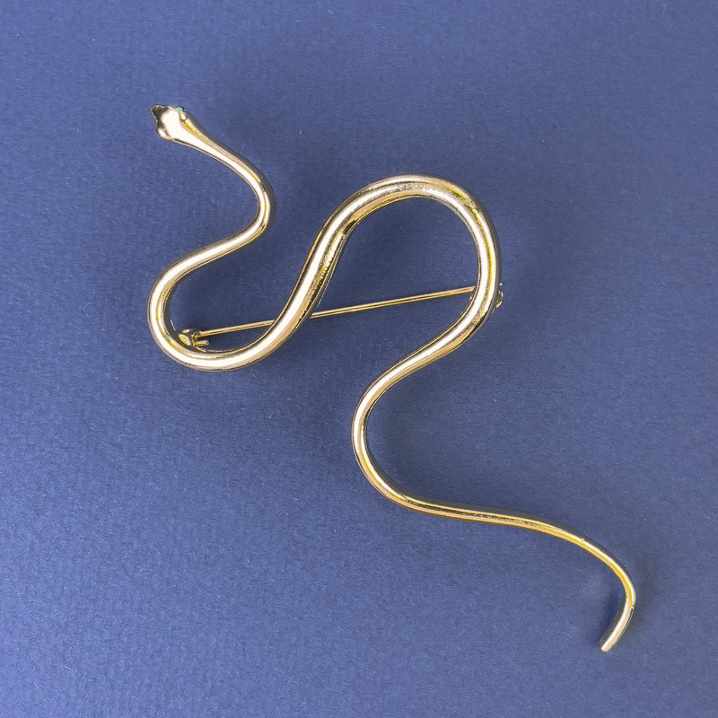 Broche Serpent doré en métal 98×50 mm+
