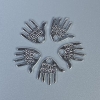 Pendentif paume, couleur métal argenté, matériel pour bijoux, dimensions 12 × 11 × 1 mm ± ouverture, diamètre 1,5 mm ±, conditionnement 20 g (~50 pièces)