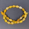 Perles de calcite miel, pierre naturelle, forme goutte, diamètre 15×10 mm (+/-), trou de 1 mm (+/-), longueur environ 40 cm