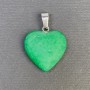 Pendentif cœur en chrysoprase teintée, pierre de 20×20×5×28 mm+
