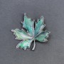 Broche-pendentif Feuille d'Haliotis métal argenté 45 mm+