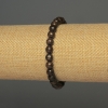 Bracelet en bronzite, billes lisses, diamètre 6 mm ±, longueur 18 cm ±, élastique