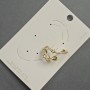 Cuff d'oreille doré, métal doré, 18×27 mm ± strass blancs