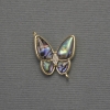 Pendentif «Papillon» en haliotis, monture dorée, diamètre 18 × 19 mm
