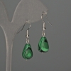 Boucles d'oreilles en malachite en forme de goutte 10×15 mm, longueur 35 mm+