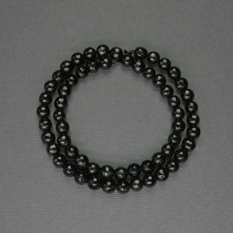 Perles d'agate facettées, billes de 6 mm ± sur fil, longueur 37 cm+