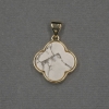 Pendentif trèfle avec insert en calcédoine naturelle