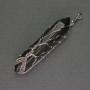Pendentif en agate hexagonal cristal 12 × 50 × 57 mm ± en plaqué argent