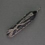 Pendentif Aventurine Nuit du Caire, cristal hexagonal 12×50×57 mm ±, dans un tressage argenté