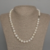 Collier de perles naturelles d'eau douce ovales, diamètre 8,5-9×8 mm, longueur 46 cm ± avec fermoir