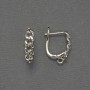Crochets d'oreilles en métal argenté 18×4 mm - paire