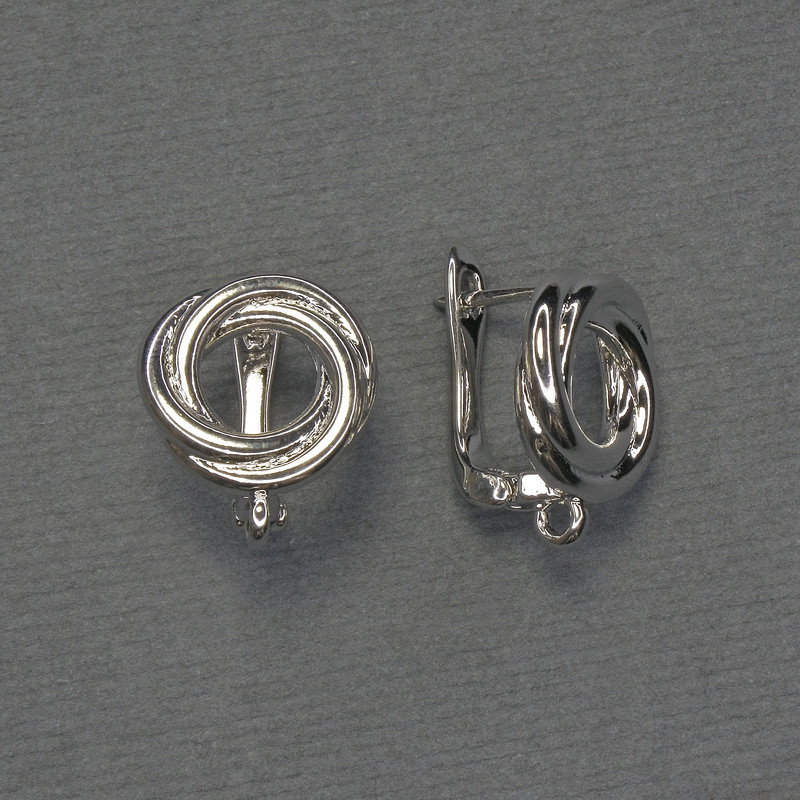 Crochets argentés 13 × 16 mm pour boucles d'oreilles - paire
