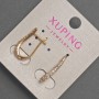 Boucles d'oreilles Xuping avec strass blancs, diamètre 2 mm ±, longueur 20 mm ±, Dorure 18K