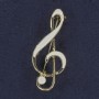 Broche clé de sol blanche émaillée