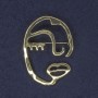 Broche Accent Visage 34×47 mm ± métal doré